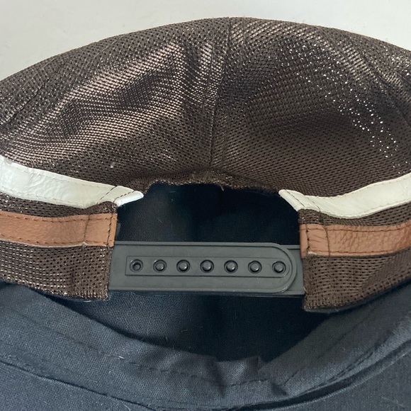 Western Real Cowhide and Leather Trucker Hat Style Snap Back Cap Mesh Adjustable - Picture 12 of 13